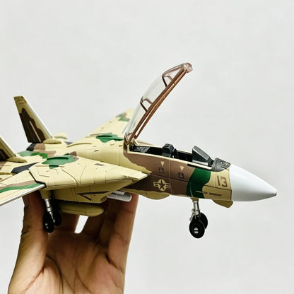 Tomcat Desert Camo Fighter Jet Building Block Model  Hobby Collectible Display Toy Gift for Boys