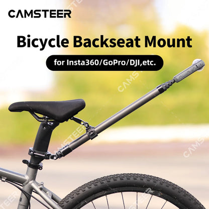 Camsteer Bicycle Backseat Mount 3rd Person View GoPro 13 12 Camera Brackets for Insta360 X6 X5 AcePro DJI Osmo360 Action 6 5Pro