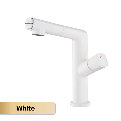 AITANA Luxury Black Bathroom Faucet LED Digital Display Design Simple Single Handle Hot and Cold Water Pullout Basin Mixer