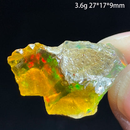 Natural Rare Colorful Ethiopia Opal (Need In Water) Gem Mineral Healing Quartz Crystals Gemstone Shooting Under Lighting