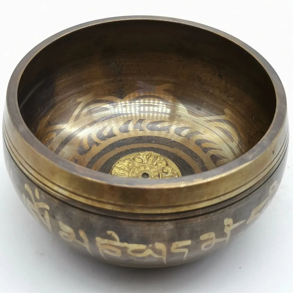 Nepal handmade Tibet Buddha sound bowl Yoga Meditation Chanting Bowl Brass Chime Handicraft music therapy Tibetan Singing Bowl