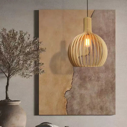 Restaurant Wabi-sabi Lustre LED Pendant Light Foscarini Solid Wood Chandelier for Island Counter Loft Art Home Decor Lamp Design