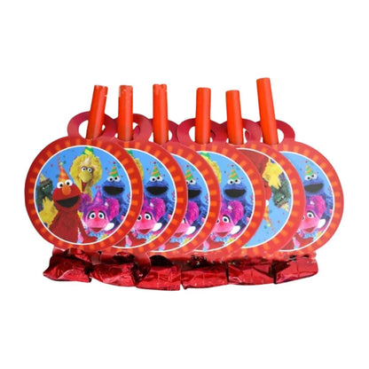 Birthday Party Decoration Set Supplies Cartoon Sesame Streets Birthday Party Supplies Tableware Balloon Cake Topper Banner Plate