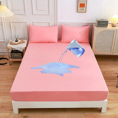 Kuup Safe Waterproof Mattress Protector Soft Comfortable Breathable Solid Color Fitted Bedding Cover No Pillowcases Included