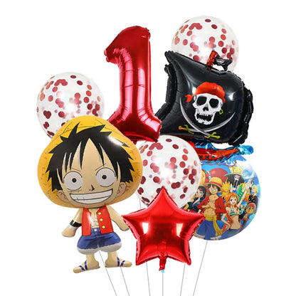 Anime One Piece Aluminum Film Balloons Luffy Shape Foil Balloon Boys Birthday Party Decoration Items