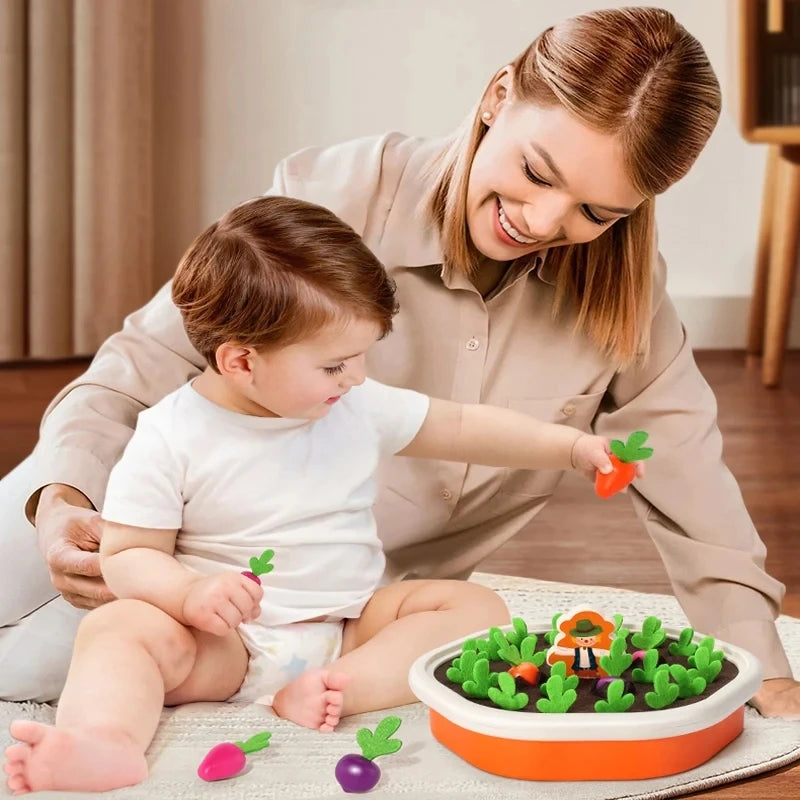 Baby Montessori Toys For Toddler Toys Educational Colorful Shape Toy Pull Carrot Set Counting Discouvery Toys For Kids Learning