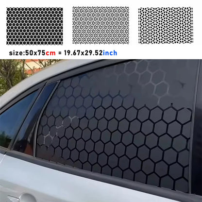 Car Side Window Honeycomb Matte Black Sticker For Triangular Window Decoration Vinyl Sticker Universal All Vehicle Accessories