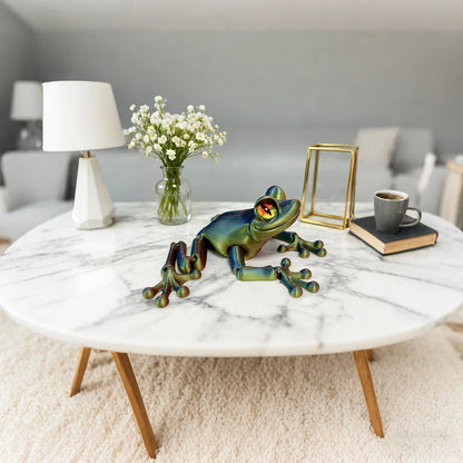 3D Printed Frog Statue, Flexible 3D Printed Animal, Fidget Action Figures for Home Office Desk Decor