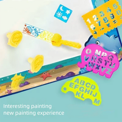 Magic Water Drawing Mat Extra Large Water Doodle Toy Set Painting Board Children Educational Toys Gift for Kids Multiple Size