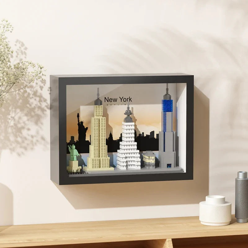 Creative City Architecture Building Blocks Model Micro Particle Skyline Streetscape MOC Kit Educational Toys Gift for Teens