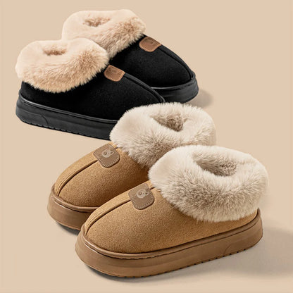 Fleece Lined Winter Slippers For Men Women With Ankle Cover Thick Sole Lightweight Eva Indoor Outdoor Warm Home Shoes Multiple C