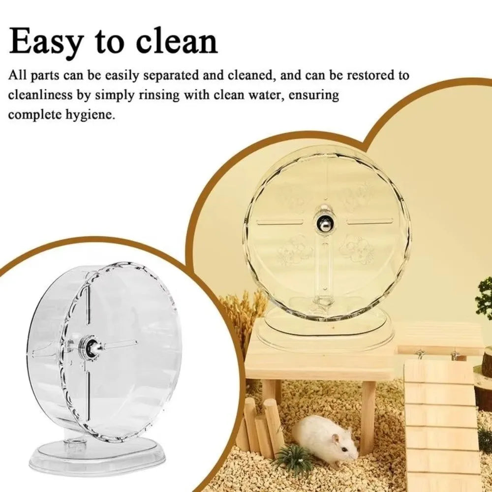 1pc Silent Hamster Running Wheel Easy To Disassemble Transparent Running Exercise Toy Widened Pet Exercise Wheel