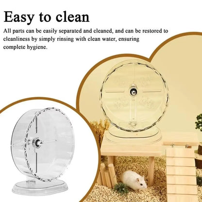 1pc Silent Hamster Running Wheel Easy To Disassemble Transparent Running Exercise Toy Widened Pet Exercise Wheel