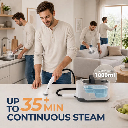 ROUNY Multi-Purpose Portable High Pressure Steam Cleaner, 3.5Bar Powerful Steam Output, 15s Fast Heat-Up, 1000ml Large Tank