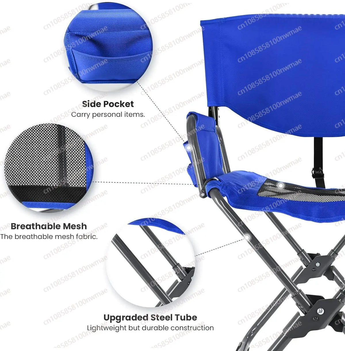 Outdoor Heavy Duty Oversized Portable Folding Beach Fishing Director Camping Chair
