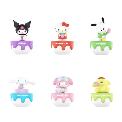 Sanrio Strawberry Cake Surprise Gift Box Series Hello Kitty Kuromi Dolls Figures Desktop Model Ornament Toy Gift
