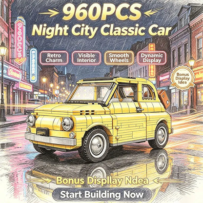 New 900+PCS MOC City Yellow Cars Building Blocks Set DIY Garage Creative Construction Gift for Teens Adult Spac Block Enthusiast