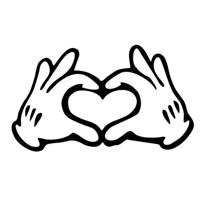 12x7cm Hand Heart Car Sticker Window Glass Body Bumper Decorative Love Gestures Vinyl Film Decor Decal Auto Tuning Accessories