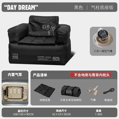 Double and Single Inflatable Sofa with Built-in Air Pump, Comfortable and Portable for Camping and Leisure Home Use