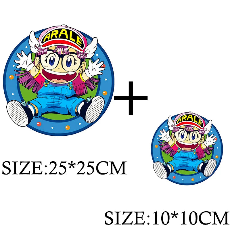 Anime Arale Dr Slump Cartoon Patches for Clothes Heat Transfer Thermal Vynil Stickers DIY T shirt Iron on for Women Appliqued