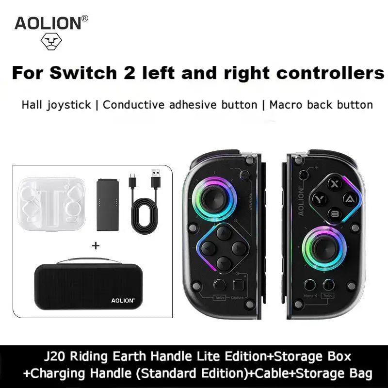 Retro Console Left And Right Aolion J20 Joy-Con Wireless Bluetooth Gamepad for Switch 2/1 PC iOS with Sensory Back Key
