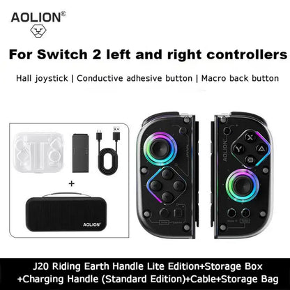 Retro Console Left And Right Aolion J20 Joy-Con Wireless Bluetooth Gamepad for Switch 2/1 PC iOS with Sensory Back Key