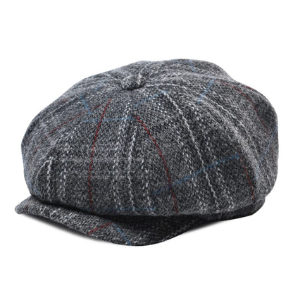 BOTVELA Wool Tweed Newsboy Cap Herringbone Men Women Gatsby Retro Hat 8 Panel Driver Flat Cap Black Brown Green Navy Blue Coffee