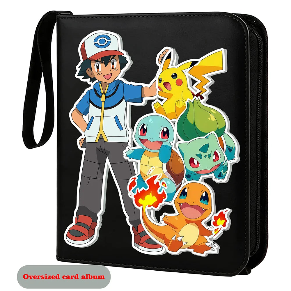 XXL Big Shiny Cards Pack Folder Oversized Jumbo Letters Binder French Charizard Zipper Album Storage Giant Card Sleeves