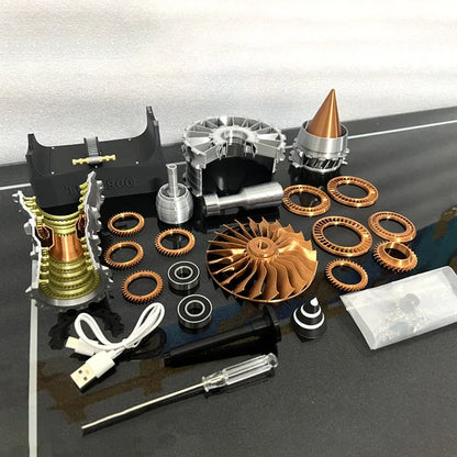 TR900 Aviation Turbofan Engine Model DIY Model Kit 27CM Electric Turbofan Engine Assembly Toy Kit