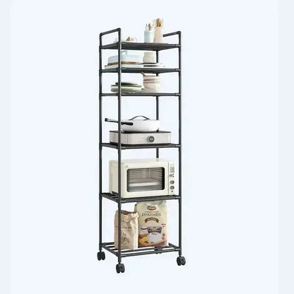 Multi-layer adjustable mobile storage truck, simple household rack, kitchen dish drain rack