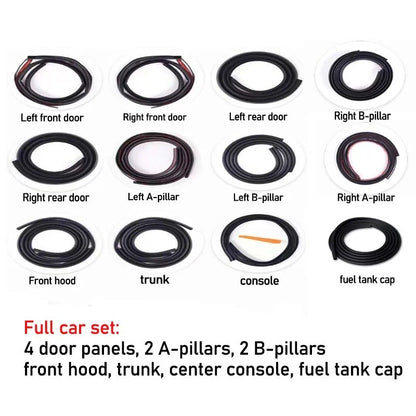 Car Door Seal Strip Rubber Noise Insulation Dustproof Seal Strip Not easy to Fall off For Porsche Macan Car Accessories 12Pcs