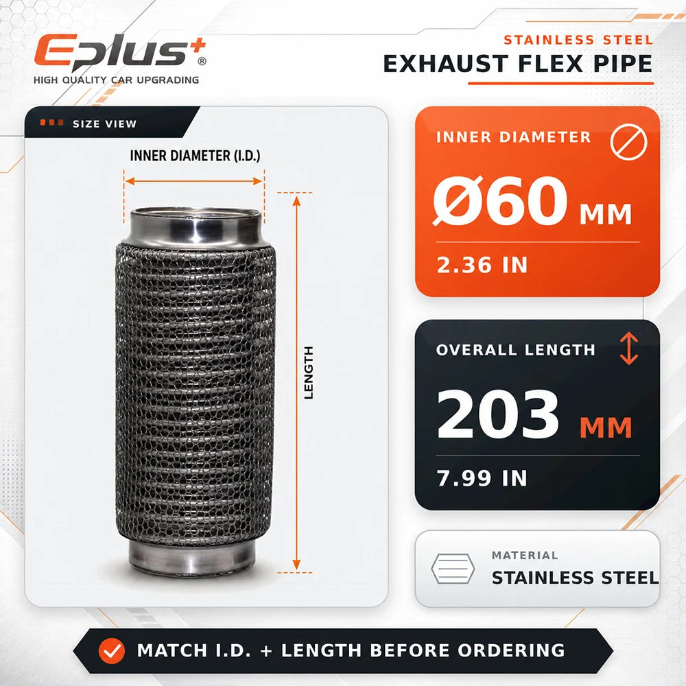 Universal Automotive Chain Link Mesh Exhaust Hose Stainless Steel Braided Flexible Bellows for Car Exhaust System Replacement