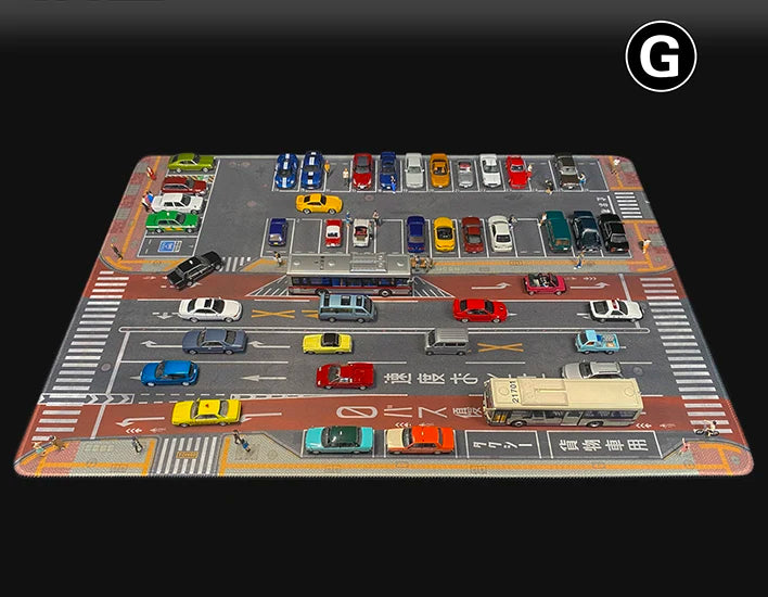 80CM 1:64 Scale Model Car Scene Mat Large Parking Lot Mat for Diecast Vehicle Scene Display Toy Mouse Pad Scene Show Toy