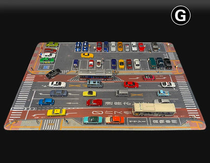 80CM 1:64 Scale Model Car Scene Mat Large Parking Lot Mat for Diecast Vehicle Scene Display Toy Mouse Pad Scene Show Toy