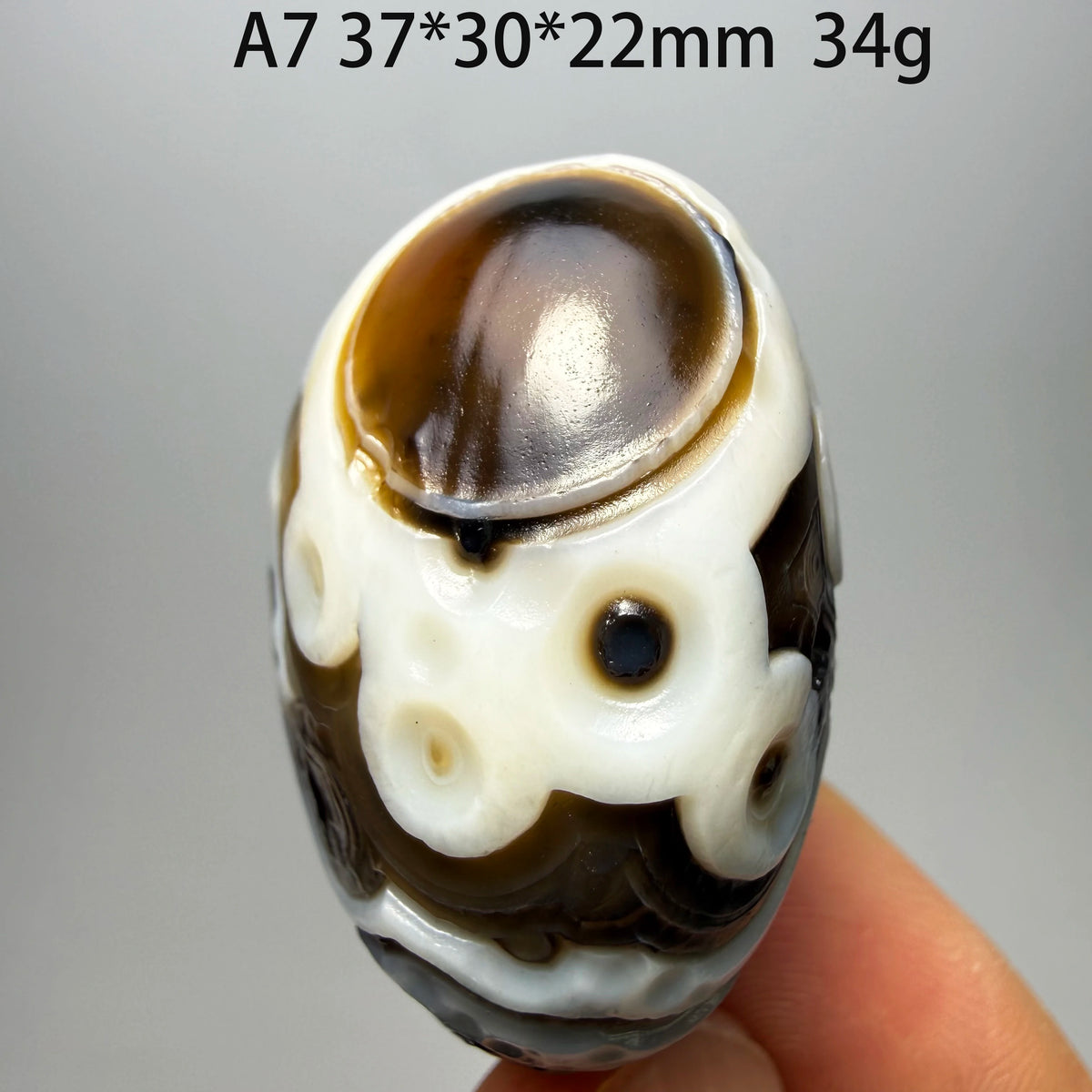 Natural Sardonyx Agate Alxa Gobi Eye Mineral Specimen Energy Crystal Chakra Reiki Healing Stone for Garden Home Decor  A4-2-24