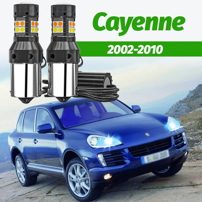 2pcs Dual Mode Turn Signal+Daytime Running Light Accessories LED DRL For Porsche Cayenne 9PA 2002-2010 2003 2004 2005 2006 2007