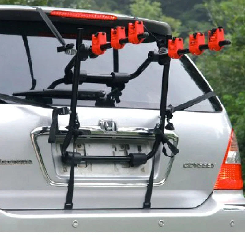 3-Bicycle Sturdy Arm Trunk Mount Bike Carrier Rack Hatchback Rear Holder for AUTO SUV & Car /Roof Rack