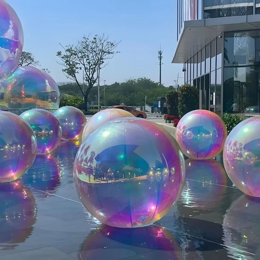 Giant Inflatable Hanging Mirror Ball Suitable for Wedding Family Party Decoration, Sealed Shiny Balloon Stage Background