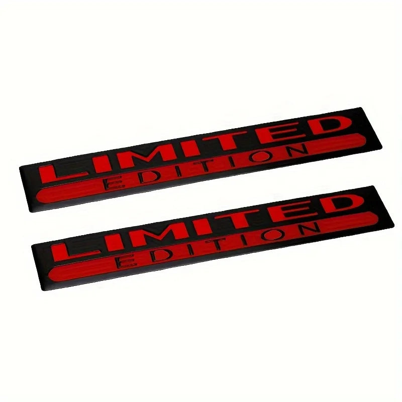 2PCS Metal Limited Edition 3D Car Body Badge Sticker Trunk Limited Edition Fender Emblem Decal Accessorie For Car Motorcycle Bik