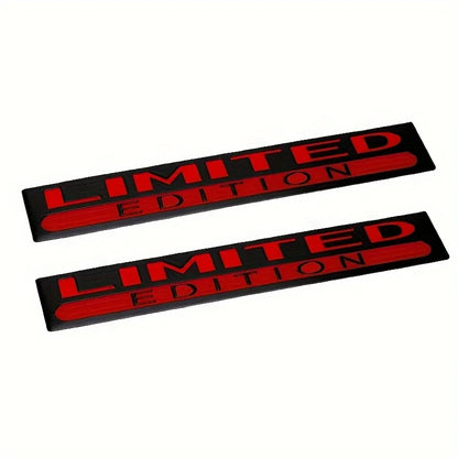 2PCS Metal Limited Edition 3D Car Body Badge Sticker Trunk Limited Edition Fender Emblem Decal Accessorie For Car Motorcycle Bik