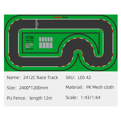 LDARC Portable Race Track Rubber Mat 160x90mm 120x60mm 240x120mm 240x240mm RC 1/76 1/64 1/58 Mini Car Track Race Accessory