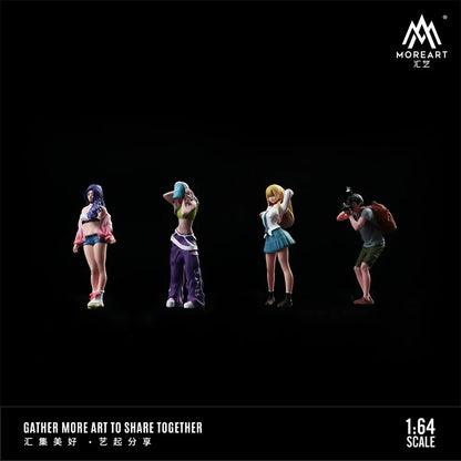 More Art 1:64 Action Figure Set,Street Shot Beauty Doll Set Decoration Figure Model For Display & Collection & Gift
