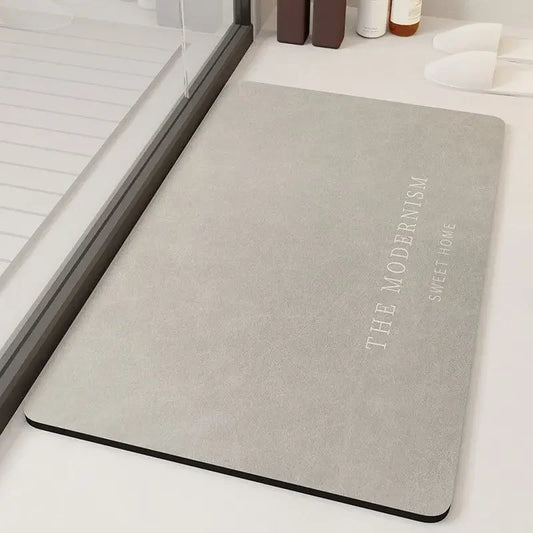 Soft diatomaceous earth absorbent quick drying bathroom floor mat, household bathroom door carpet anti slip mat