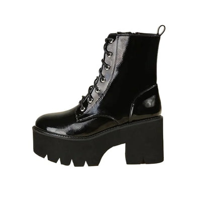 Spring Autumn Fashion Thick Soled Height Increasing Short Tube Women's Boots Trend Punk Style Spicy Girl Slimming Women's Boots