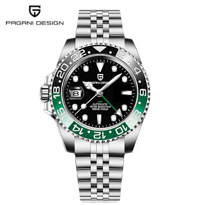 PAGANI DESIGN New Men Watch GMT Mechanical Wristwatch 40mm Automatic Watch Stainless Steel Waterproof Business Watches for Man