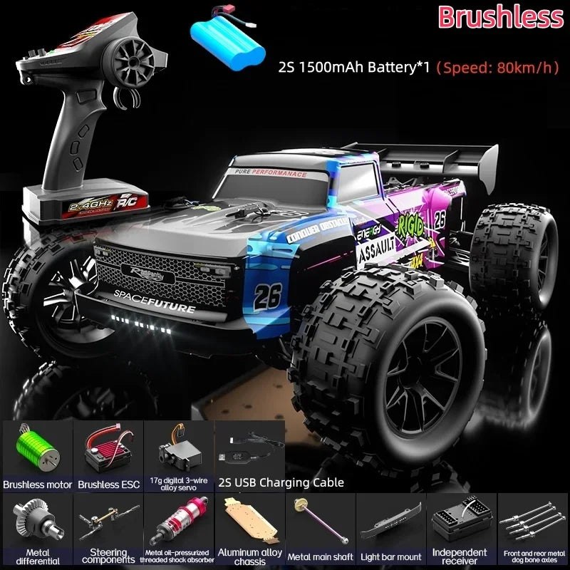 1:12 Alloy Rc Racing Car Brushless 4WD High Speed Climbing Off-Road Vehicle Independent Adjustable Shock Absorber RC Racing Car