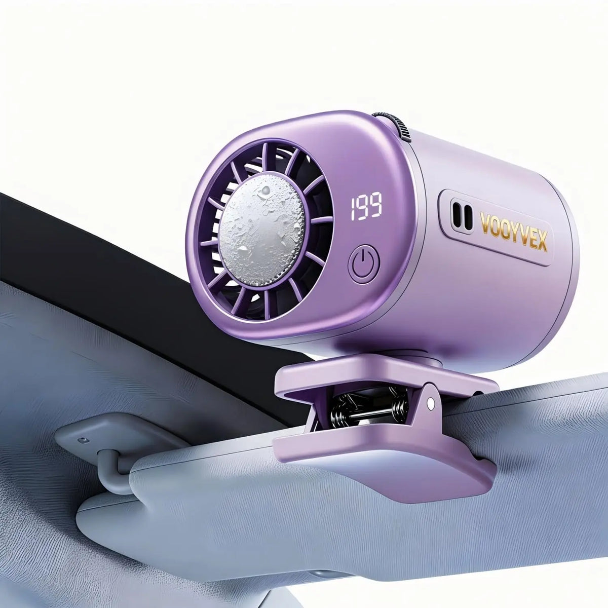2026 Car Clip On Fan Air Conditioner With Led Display - 360° Rotation Stroller Mini Clip Fan Portable Personal Clip-On Air Condi