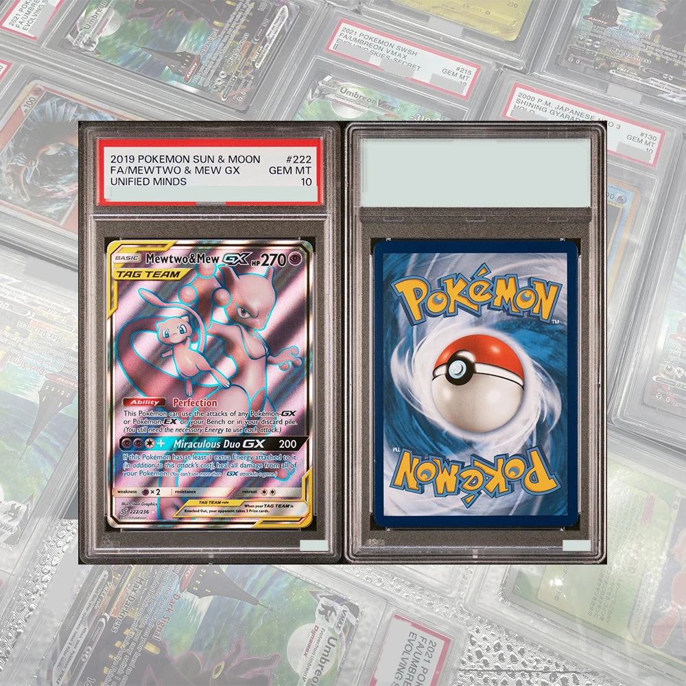 DIY Proxy PTCG Graded Collection Card Unbroken Bonds Marshadow & Machamp GX 199/214 GEM MT10 Card Holographic Labels Child Gift