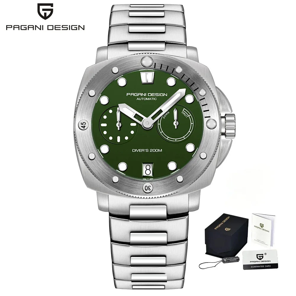 PAGANI DESIGN New 41mm Men's Automatic Mechanical Watch CAL. 2C22 Sapphire Glass Waterproof 200M Diving Reloj Hombre