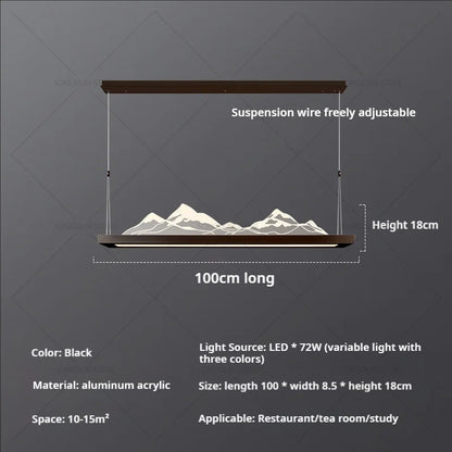 Modern Simple Living Room Light Study Light Tea Room Bar Zen Landscape Chandelier